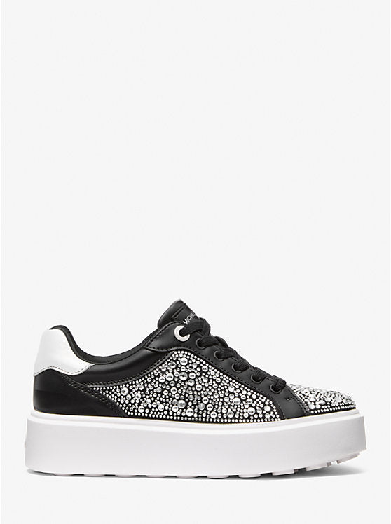 MICHAEL KORS Romey Embellished Platform Sneaker - Black image 1