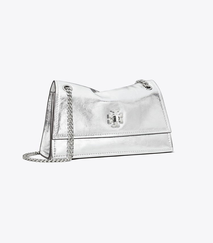 [AT DELHI] TORY BURCH Mini Kira Turnlock Metallic Shoulder Bag - Silver image 4