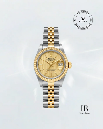 [Store Display] ROLEX Datejust Champagne Tapestry Jubilee Yellow Gold Stainless Steel 26 mm