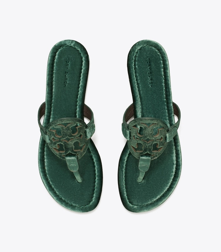 TORY BURCH Miller Velvet Sandal - Deep Teal image 2