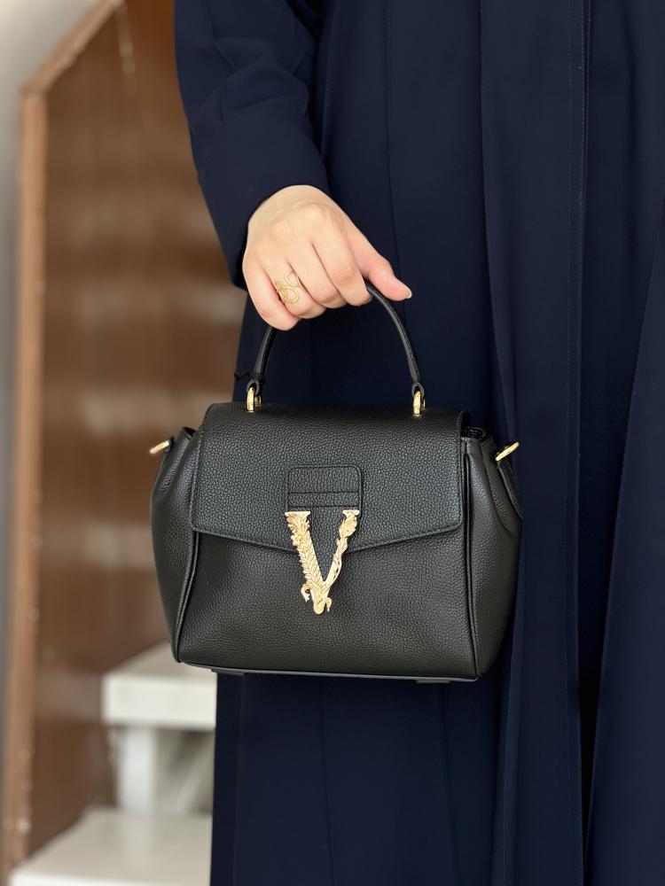 VERSACE Leather Crossbody Bag - Black image 1
