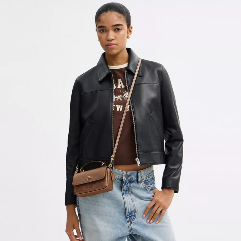 COACH Mini Josie Top Handle Bag In Signature Canvas (Arriving In Delhi) image 1