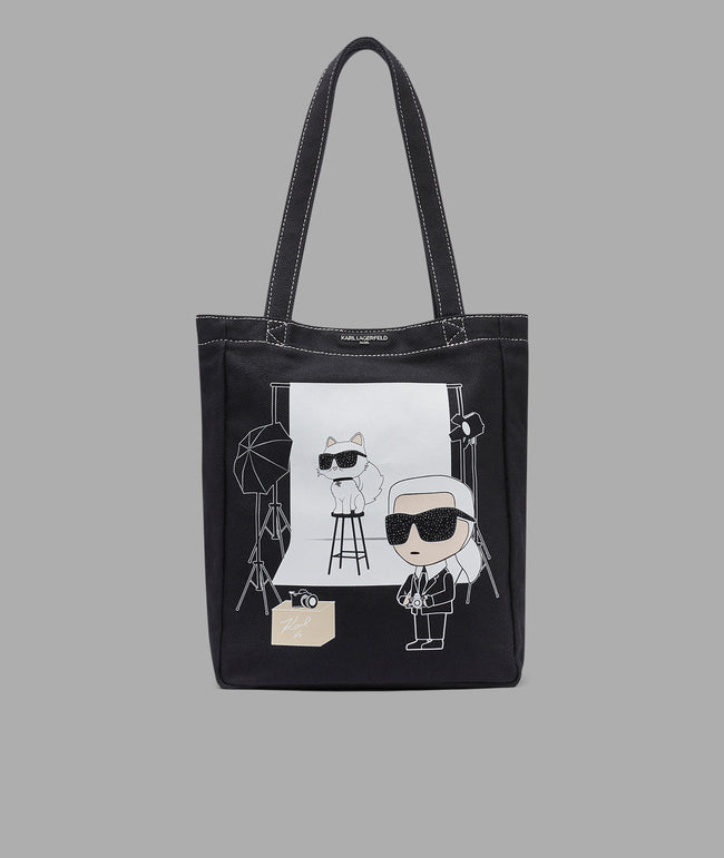KARL LAGERFELD Cannes Karl & Choupette Photoshoot Canvas Tote image 0