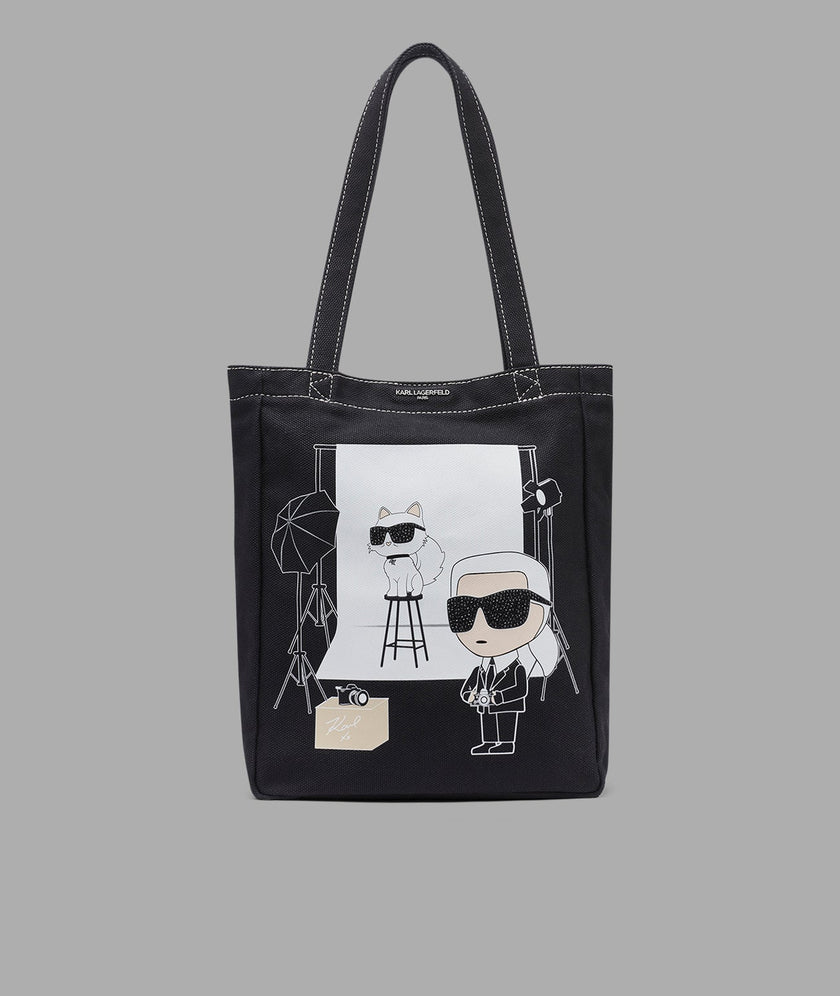 KARL LAGERFELD Cannes Karl & Choupette Photoshoot Canvas Tote image 0