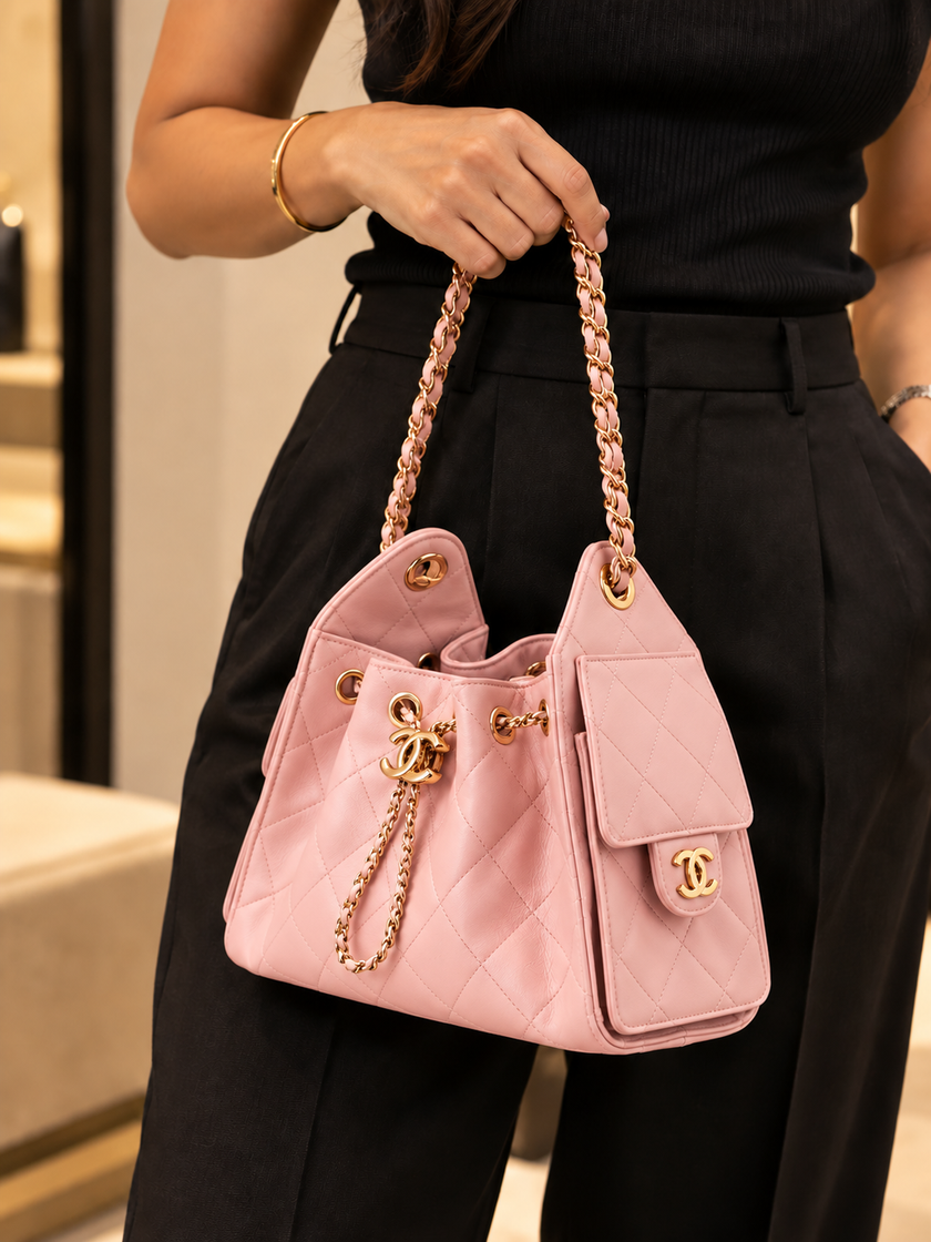 [Price on Request/Brand New] CHANEL 25 Mini Handbag Pink