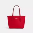 COACH Small City Tote Bag - Gold/Bold Red image 3
