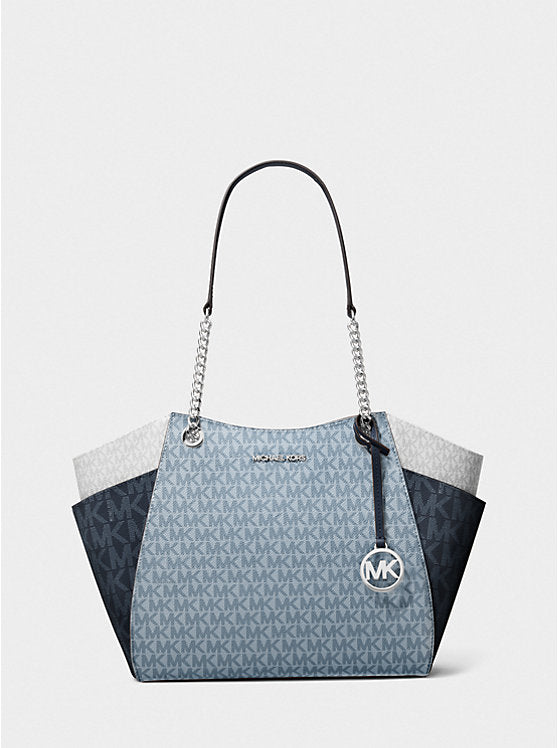 MICHAEL KORS Jet Set Large Color-Block Signature Logo Shoulder Bag image 0