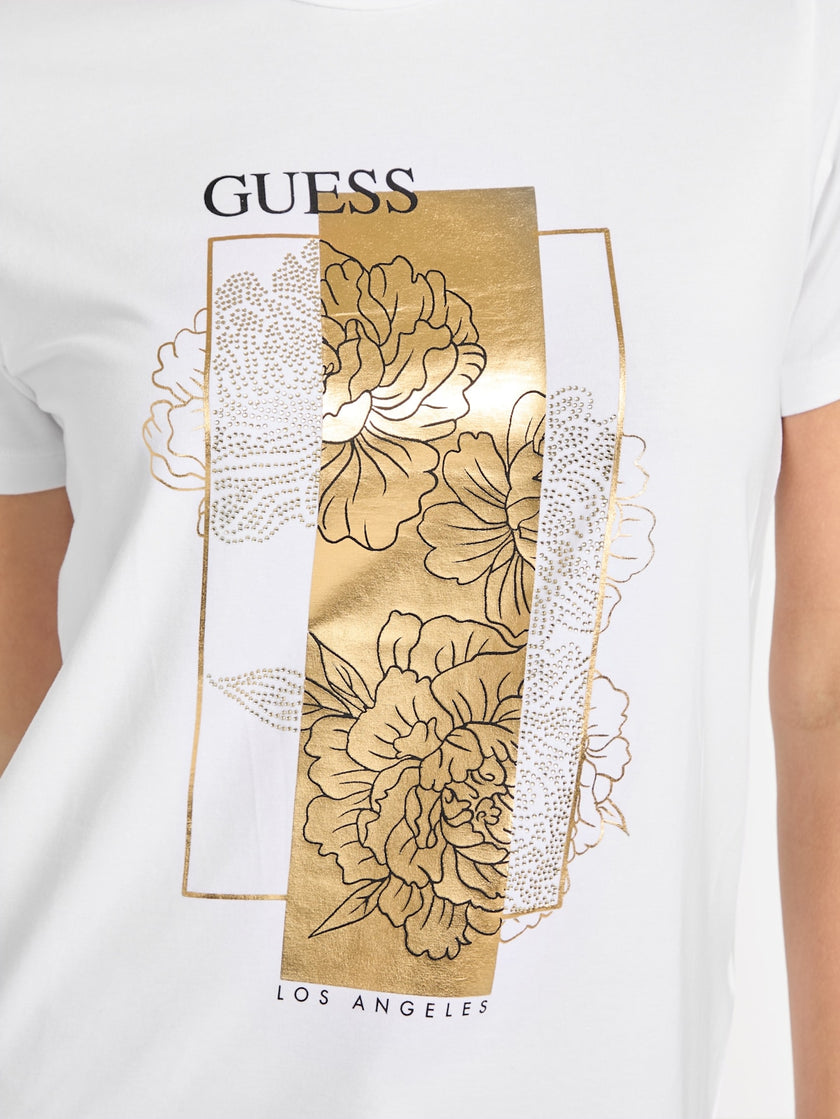 GUESS Floriana Flower Tee - White image 2