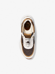 MICHAEL KORS  Katrina Signature Logo And Metallic Lizard Embossed Trainer - Brown Multi image 0