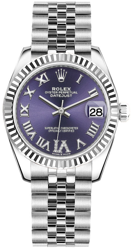 ROLEX Datejust 31 Purple Dial Jubilee Bracelet Women'S Watch 278274-0026 1