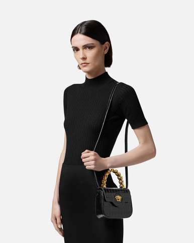VERSACE La Medusa Mini Croc-effect Bag image 1