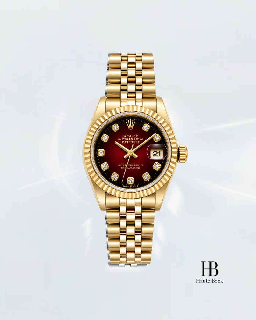 [Store Display] ROLEX Red Gradient Diamond Jubilee Bracelet Full Gold 26 mm