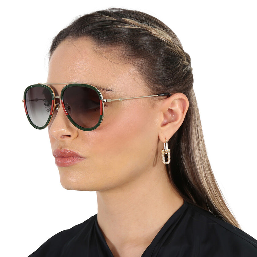 GUCCI Grey Gradient Pilot Unisex Sunglasses image 1