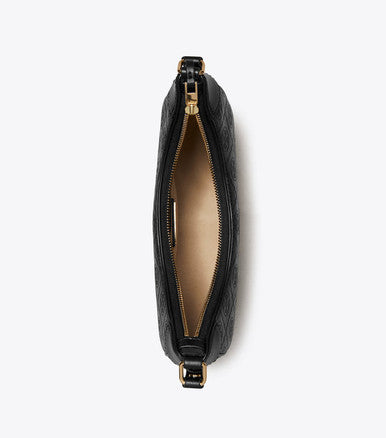 TORY BURCH T Monogram Leather Crescent Bag image 3