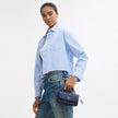 COACH Mini Josie Top Handle Bag In Signature Canvas - Blue/Navy image 4