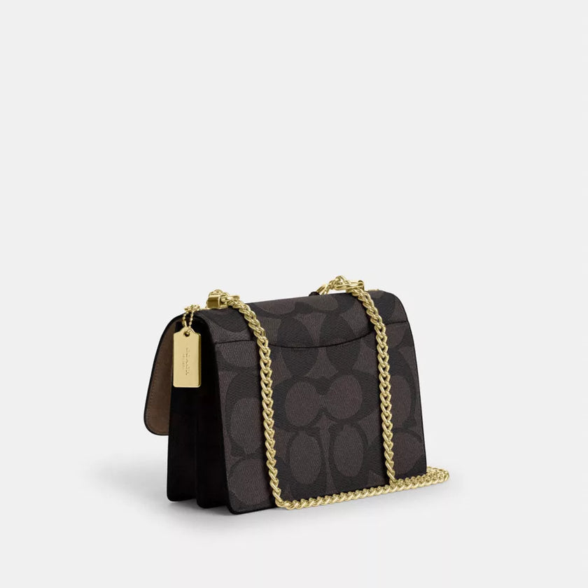 COACH Klare Crossbody Bag In Blocked Signature Canvas - Gold/Walnut/Tan image 2