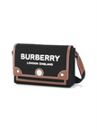 BURBERRY Medium Note Horseferry Canvas Crossbody Bag - Black Tan image 2
