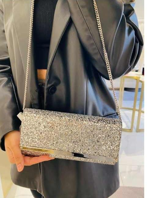 JIMMY CHOO  Milla Clutch - Silver image