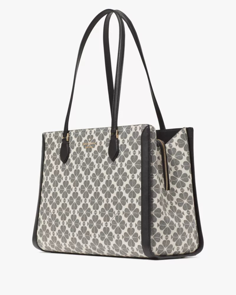 [AT DELHI] KATE SPADE Signature Spade Flower East West Large Laptop Tote - Black Multi image 3