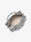 MICHAEL KORS Jet Set Medium Patent Logo Debossed Duffel Crossbody Bag - Silver image 2