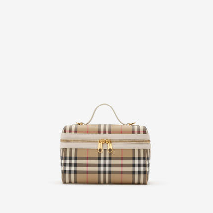 BURBERRY Check Vanity Bag - Beige