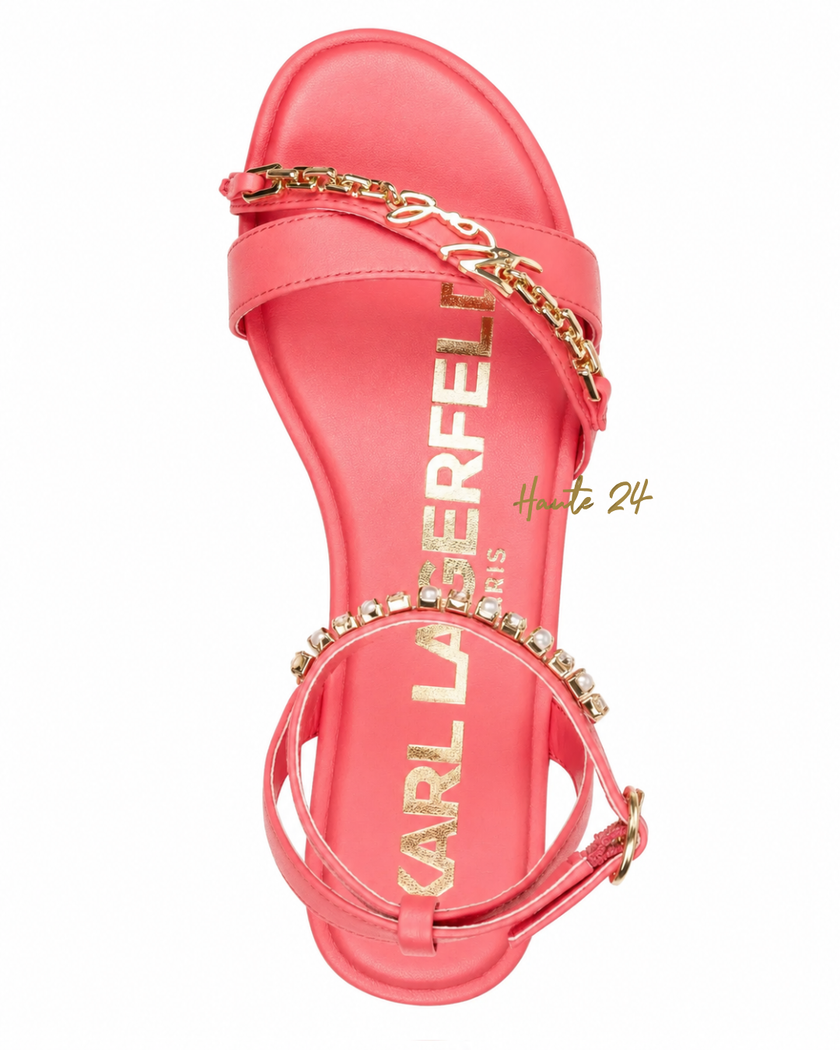 KARL LAGERFELD Paris Homepage CHRISTIANO LOGO CHAIN ANKLE STRAP SANDAL
