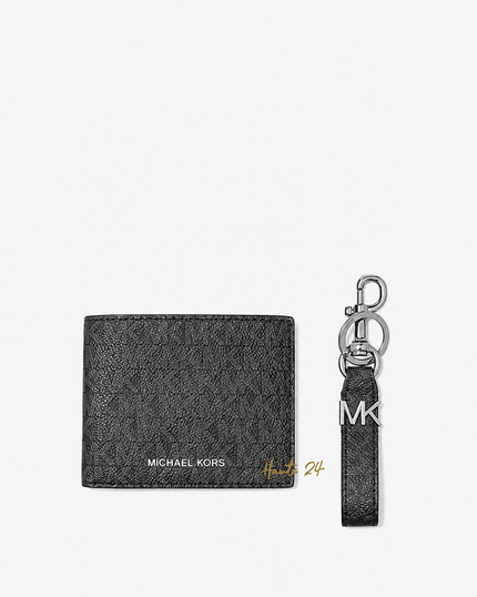 MICHAEL KORS Logo Wallet and Key Chain Gift Set