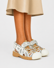 GUCCI Colorblock Pattern Sandals