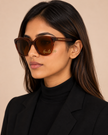 FERRAGAMO Salvatore Brown Cat Eye Ladies Sunglasses