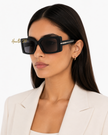 FERRAGAMO Grey Square Ladies Sunglasses