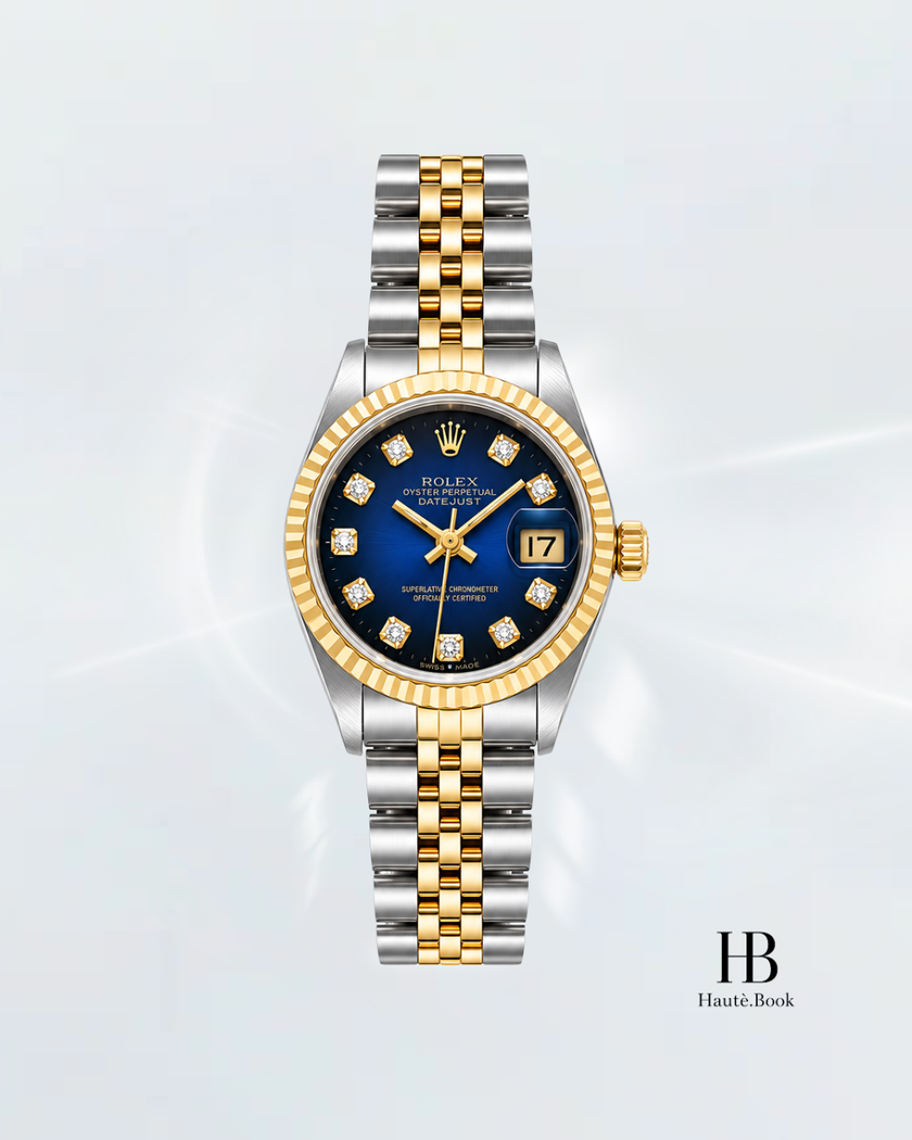 [Store Display] ROLEX Datejust Blue Gradient Diamond Jubilee Yellow Gold Stainless Steel 26 mm