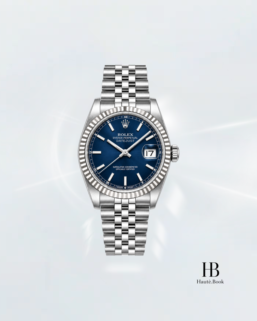 [Store Display] Rolex Datejust Blue Jubilee White Gold Stainless Steel 31 mm
