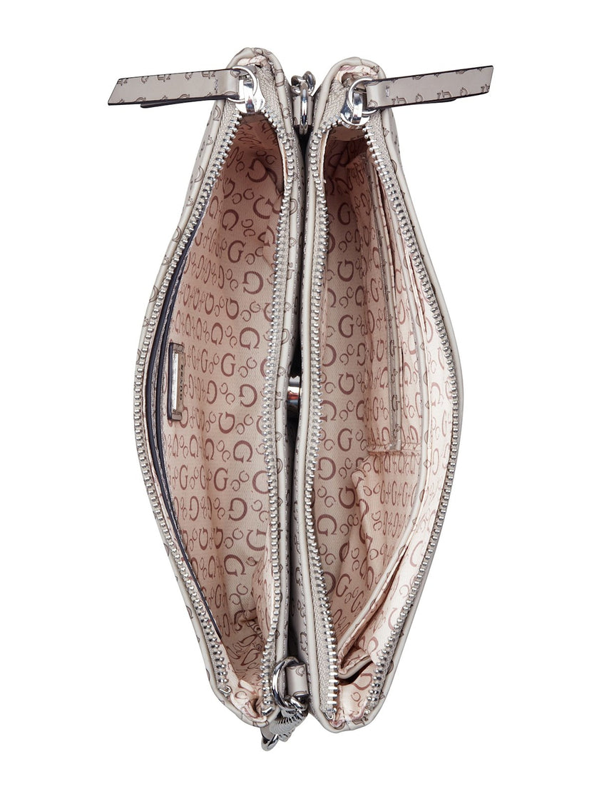 Guess Tidewood Logo Double Zip Mini Crossbody - Brown image 3
