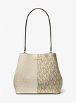 MICHAEL KORS Pratt Medium Two-Tone Metallic Signature Logo Shoulder Bag image 2
