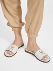 GUESS Magnify Faux-Leather Beach Slides - White image 1