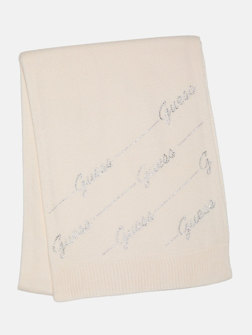 Guess Scarf Rhinestone Logo Scarf - Off-White image 0