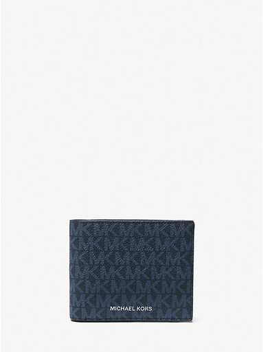 [AT DELHI]  MICHAEL KORS  Cooper Logo Billfold Wallet With Passcase - Admrl/PLBlue image 1