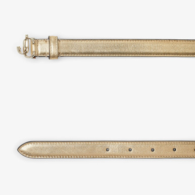 JIMMY CHOO Mini Helina Metallic Nappa Leather Belt - Gold image 2