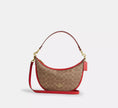 COACH Aria Shoulder Bag In Signature Canvas - Gold/Tan/Carnation (Arriving In Delhi) image 0