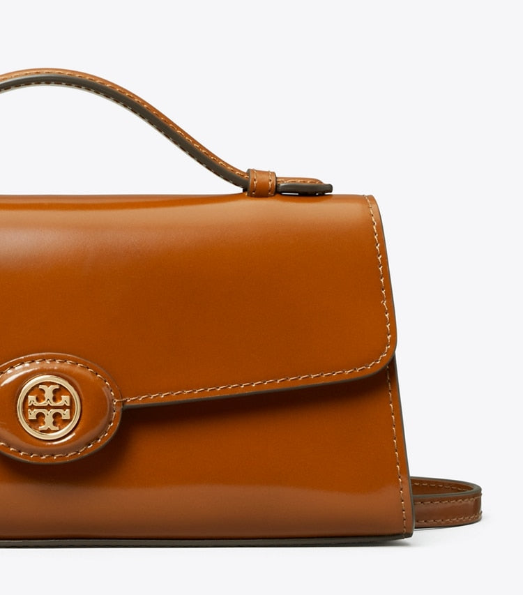 [AT DELHI] TORY BURCH Mini Robinson Spazzolato Crossbody - Dark Sienna image 2