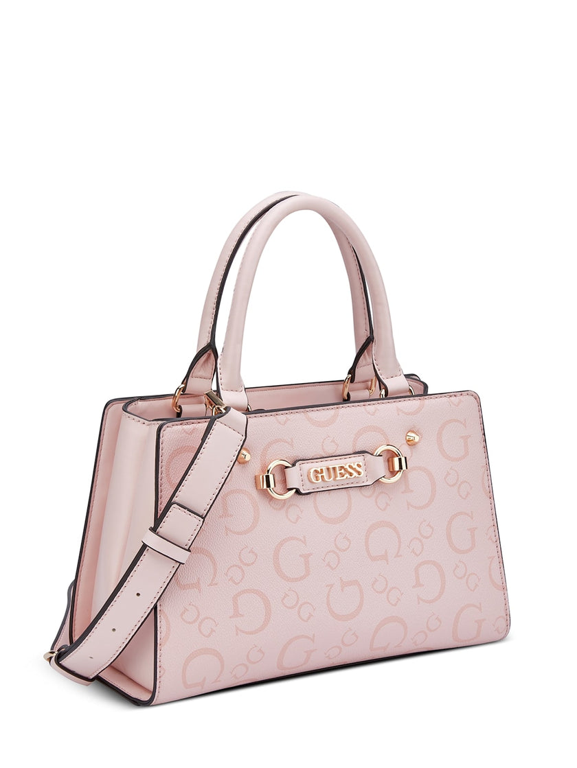 Guess Lacy Logo Satchel - Pink image 1