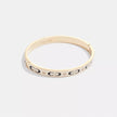 COACH Signature Enamel Hinged Bangle - Gold/White image 0