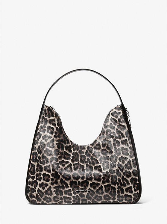 MICHAEL KORS Nayla Medium Leopard Print Calf Hair Hobo Shoulder Bag image 0