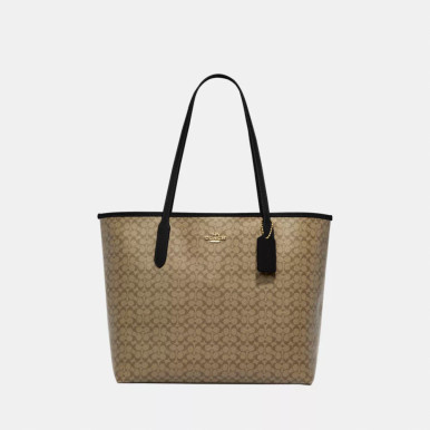 COACH City Tote Bag In Micro Signature Canvas image 2