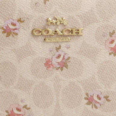 COACH Mini Jamie Camera Bag In Signature Canvas With Floral Print - Gold/Sand Multi image 3