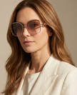 [ARRIVING] SALVATORE FERRAGAMO Brown Gradient Butterfly Ladies Sunglasses image 1