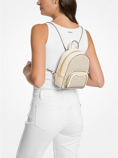 MICHAEL KORS  Jaycee Extra-Small Signature Logo Backpack -Lt Crm Multi image 1
