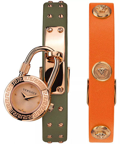 VERSACE Medusa Lock Icon Quartz Ladies Watch - Beige Green image 0