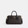 COACH Georgia Satchel Bag In Signature Canvas - Gold/Walnut/Black image