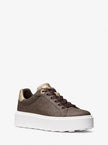 MICHAEL KORS Romey Metallic Two-Tone Signature Logo Platform Sneaker - Brown image 0